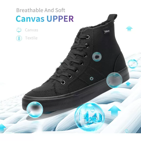 Obtaom womens/mens high top canvas Shoes Play mid calf fashion sneaker casual lace up hi top washed canvas shoes