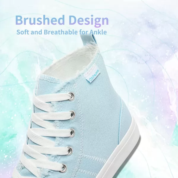 Obtaom womens/mens high top canvas Shoes Play mid calf fashion sneaker casual lace up hi top washed canvas shoes