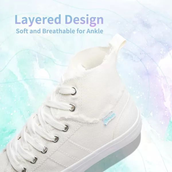 Obtaom womens/mens high top canvas Shoes Play mid calf fashion sneaker casual lace up hi top washed canvas shoes
