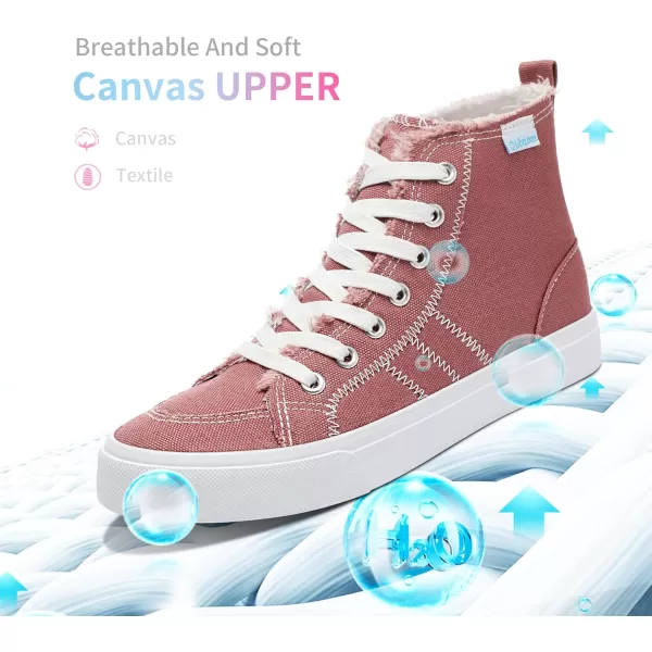 Obtaom womens/mens high top canvas Shoes Play mid calf fashion sneaker casual lace up hi top washed canvas shoes