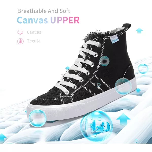 Obtaom womens/mens high top canvas Shoes Play mid calf fashion sneaker casual lace up hi top washed canvas shoes