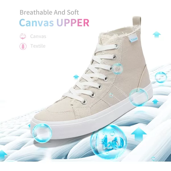 Obtaom womens/mens high top canvas Shoes Play mid calf fashion sneaker casual lace up hi top washed canvas shoes