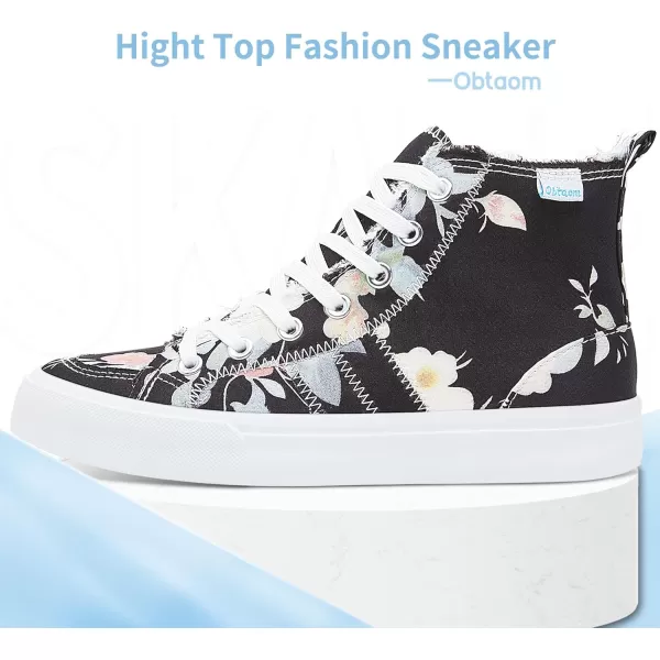 Obtaom womens/mens high top canvas Shoes Play mid calf fashion sneaker casual lace up hi top washed canvas shoes