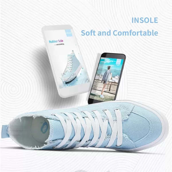 Obtaom womens/mens high top canvas Shoes Play mid calf fashion sneaker casual lace up hi top washed canvas shoes