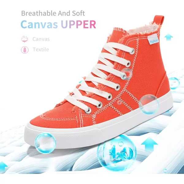Obtaom womens/mens high top canvas Shoes Play mid calf fashion sneaker casual lace up hi top washed canvas shoes