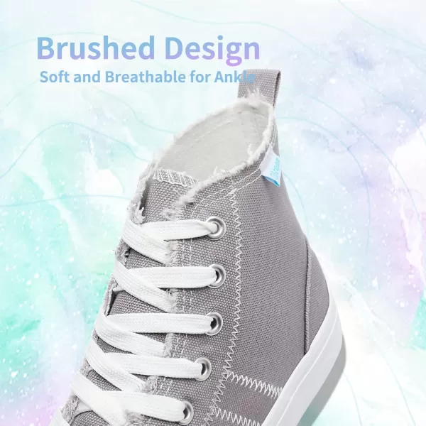 Obtaom womens/mens high top canvas Shoes Play mid calf fashion sneaker casual lace up hi top washed canvas shoes