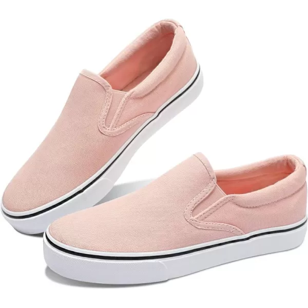 Obtaom Women's White Sneakers Black Slip on Shoes for Women Low Top Canvas Loafers