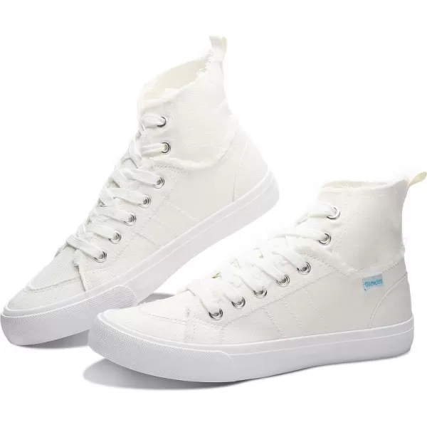 Obtaom womens/mens high top canvas Shoes Play mid calf fashion sneaker casual lace up hi top washed canvas shoes