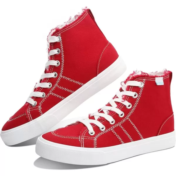 Obtaom womens/mens high top canvas Shoes Play mid calf fashion sneaker casual lace up hi top washed canvas shoes