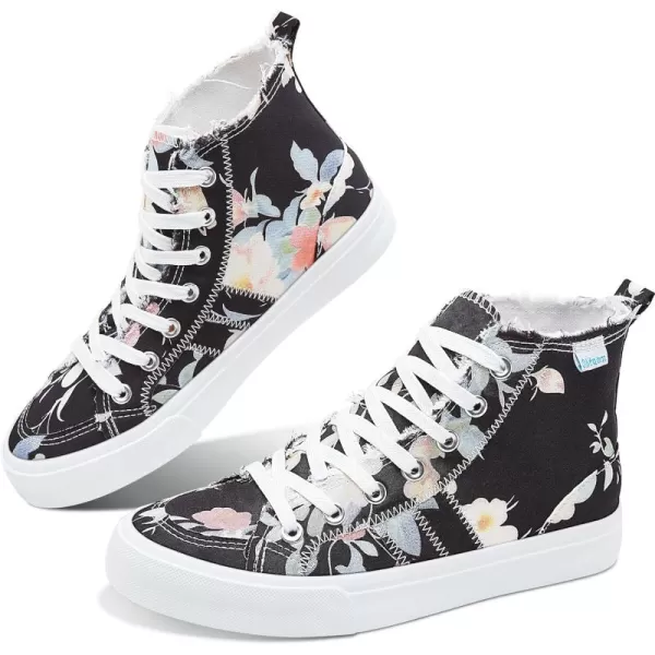 Obtaom womens/mens high top canvas Shoes Play mid calf fashion sneaker casual lace up hi top washed canvas shoes