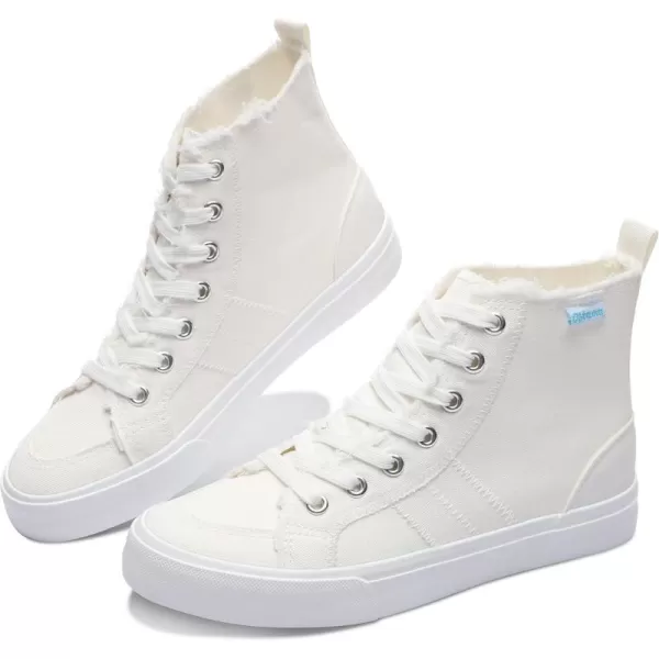 Obtaom womens/mens high top canvas Shoes Play mid calf fashion sneaker casual lace up hi top washed canvas shoes