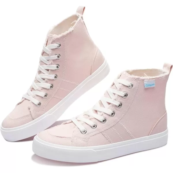 Obtaom womens/mens high top canvas Shoes Play mid calf fashion sneaker casual lace up hi top washed canvas shoes