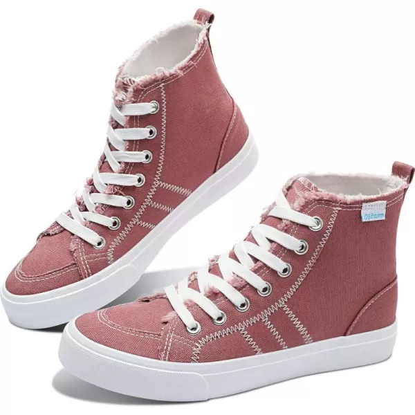 Obtaom womens/mens high top canvas Shoes Play mid calf fashion sneaker casual lace up hi top washed canvas shoes