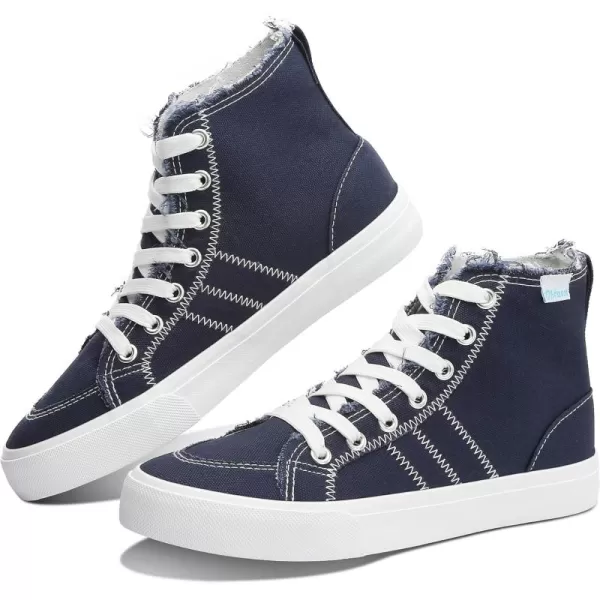 Obtaom womens/mens high top canvas Shoes Play mid calf fashion sneaker casual lace up hi top washed canvas shoes