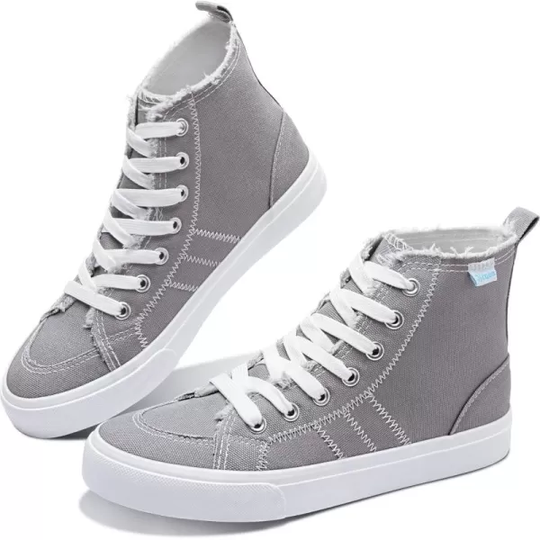Obtaom womens/mens high top canvas Shoes Play mid calf fashion sneaker casual lace up hi top washed canvas shoes