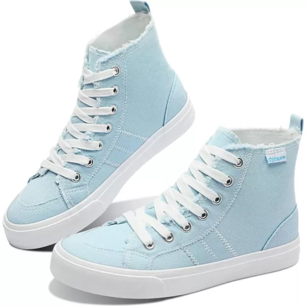 Obtaom womens/mens high top canvas Shoes Play mid calf fashion sneaker casual lace up hi top washed canvas shoes