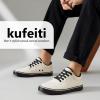 imagekufeiti Mens Canvas Black Casual Shoes Sneakers Low Top Lace Up Walking Shoes Sneakers for MenApricot