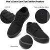 imagekufeiti Mens Canvas Black Casual Shoes Sneakers Low Top Lace Up Walking Shoes Sneakers for MenBlack