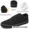 imagekufeiti Mens Canvas Black Casual Shoes Sneakers Low Top Lace Up Walking Shoes Sneakers for MenBlack