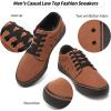 imagekufeiti Mens Canvas Black Casual Shoes Sneakers Low Top Lace Up Walking Shoes Sneakers for MenBrown