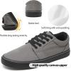imagekufeiti Mens Canvas Black Casual Shoes Sneakers Low Top Lace Up Walking Shoes Sneakers for MenDark Grey