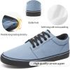 imagekufeiti Mens Canvas Black Casual Shoes Sneakers Low Top Lace Up Walking Shoes Sneakers for MenGray Blue