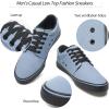 imagekufeiti Mens Canvas Black Casual Shoes Sneakers Low Top Lace Up Walking Shoes Sneakers for MenGray Blue