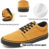 imagekufeiti Mens Canvas Black Casual Shoes Sneakers Low Top Lace Up Walking Shoes Sneakers for MenYellow