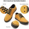 imagekufeiti Mens Canvas Black Casual Shoes Sneakers Low Top Lace Up Walking Shoes Sneakers for MenYellow