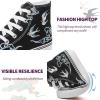 imagekufeiti Womens High Top Canvas Sneakers Canvas Shoes Lace up White Black Sneakers Casual Walking ShoesBlack Lucky