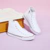 imagekufeiti Womens High Top Canvas Sneakers Canvas Shoes Lace up White Black Sneakers Casual Walking ShoesClassic White