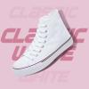 imagekufeiti Womens High Top Canvas Sneakers Canvas Shoes Lace up White Black Sneakers Casual Walking ShoesClassic White