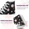 imagekufeiti Womens High Top Canvas Sneakers Canvas Shoes Lace up White Black Sneakers Casual Walking ShoesEmbroidery Black