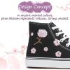 imagekufeiti Womens High Top Canvas Sneakers Canvas Shoes Lace up White Black Sneakers Casual Walking ShoesEmbroidery Black