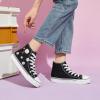 imagekufeiti Womens High Top Canvas Sneakers Canvas Shoes Lace up White Black Sneakers Casual Walking ShoesEmbroidery Black