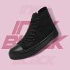 imagekufeiti Womens High Top Canvas Sneakers Canvas Shoes Lace up White Black Sneakers Casual Walking ShoesFull Black