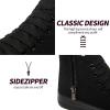 imagekufeiti Womens High Top Canvas Sneakers Canvas Shoes Lace up White Black Sneakers Casual Walking ShoesFull Black
