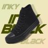 imagekufeiti Womens High Top Canvas Sneakers Canvas Shoes Lace up White Black Sneakers Casual Walking ShoesInk Blackno Sidezipper