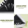 imagekufeiti Womens High Top Canvas Sneakers Canvas Shoes Lace up White Black Sneakers Casual Walking ShoesSimple Blackno Sidezipper