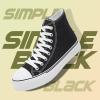 imagekufeiti Womens High Top Canvas Sneakers Canvas Shoes Lace up White Black Sneakers Casual Walking ShoesSimple Blackno Sidezipper