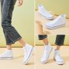 imagekufeiti Womens High Top Canvas Sneakers Canvas Shoes Lace up White Black Sneakers Casual Walking ShoesSimple Whiteno Sidezipper