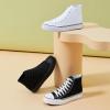 imagekufeiti Womens High Top Canvas Sneakers Canvas Shoes Lace up White Black Sneakers Casual Walking ShoesSimple Whiteno Sidezipper