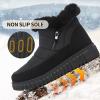 imagekufeiti Womens Waterproof Fall Winter Snow Boots Platform Fur Lined Ankle Boots for Women with Side Zipper Non Slip Outdoor Work BootsBlack