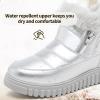 imagekufeiti Womens Waterproof Fall Winter Snow Boots Platform Fur Lined Ankle Boots for Women with Side Zipper Non Slip Outdoor Work BootsSilver