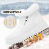 imagekufeiti Womens Waterproof Fall Winter Snow Boots Platform Fur Lined Ankle Boots for Women with Side Zipper Non Slip Outdoor Work BootsWhite