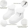 imagekufeiti Womens Waterproof Fall Winter Snow Boots Platform Fur Lined Ankle Boots for Women with Side Zipper Non Slip Outdoor Work BootsWhite