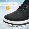 imagekufeiti Womens Waterproof Fur Lined Winter Boots Platform Black Combat Non Slip Boots with Side Zipper Snow Ankle Boots for Outdoor Hiking WorkBlack