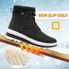 imagekufeiti Womens Waterproof Fur Lined Winter Boots Platform Black Combat Non Slip Boots with Side Zipper Snow Ankle Boots for Outdoor Hiking WorkBlack