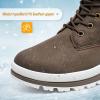 imagekufeiti Womens Waterproof Fur Lined Winter Boots Platform Black Combat Non Slip Boots with Side Zipper Snow Ankle Boots for Outdoor Hiking WorkTan
