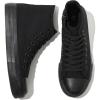 imagekufeiti Womens High Top Canvas Sneakers Canvas Shoes Lace up White Black Sneakers Casual Walking ShoesFull Black